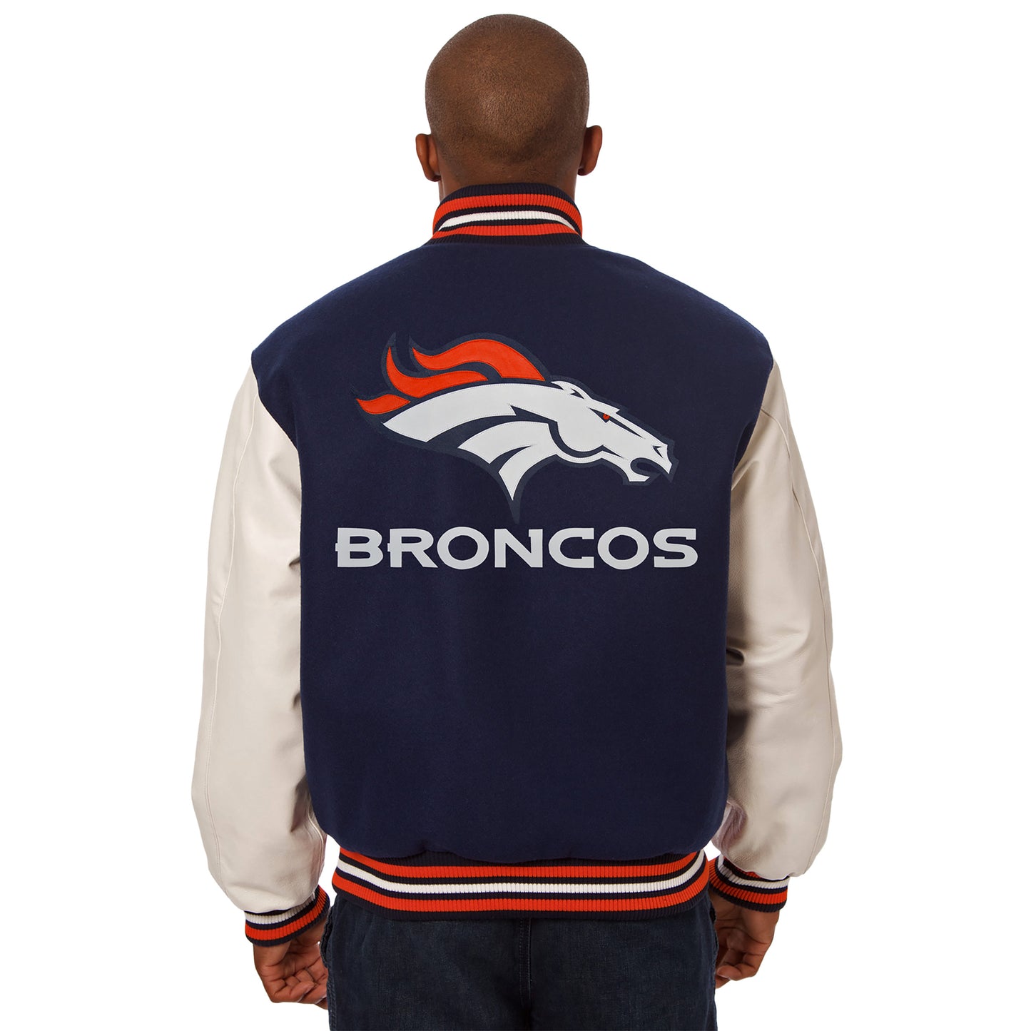 Denver Broncos Embroidered Wool and Leather Jacket
