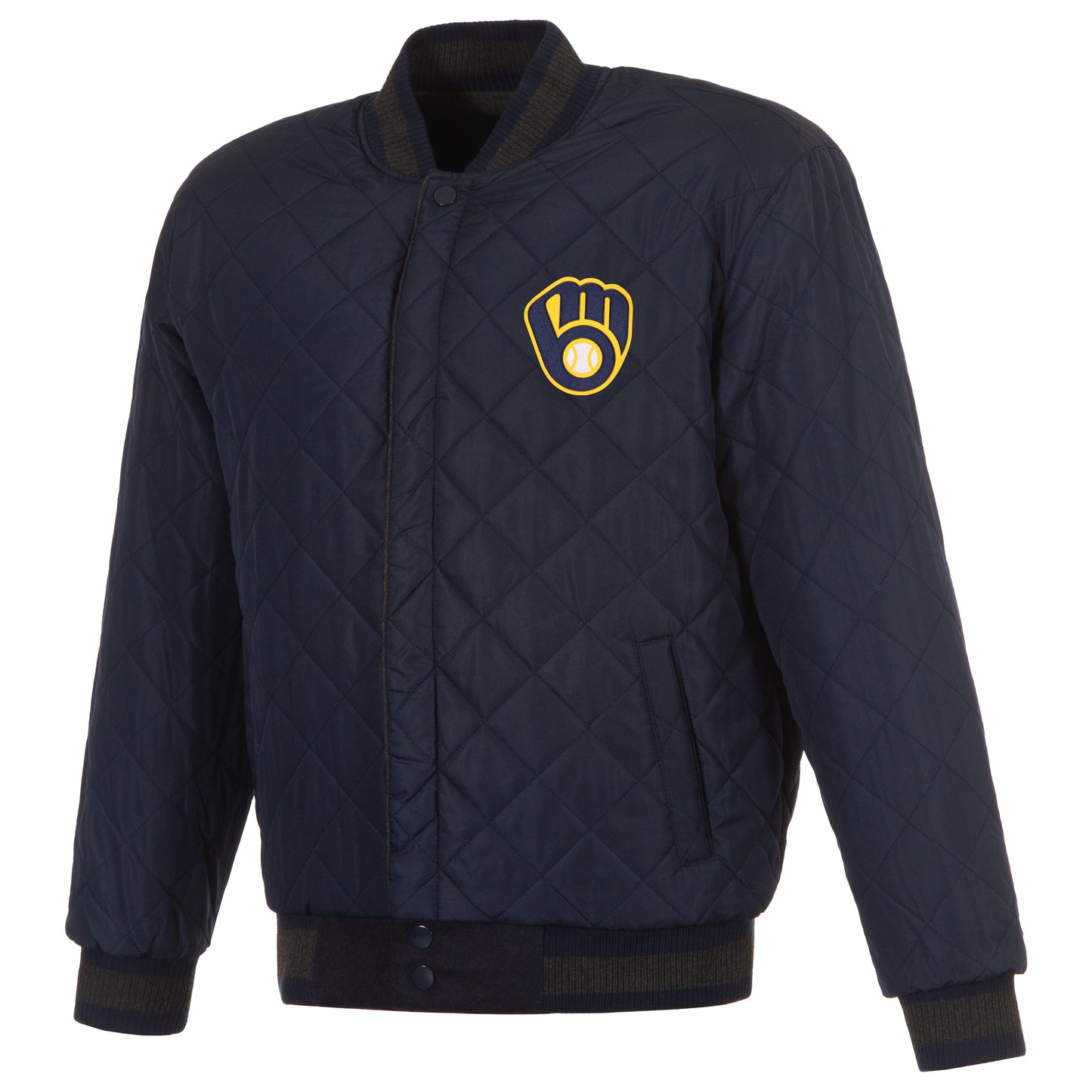 Milwaukee Brewers Reversible Wool and Leather Jacket