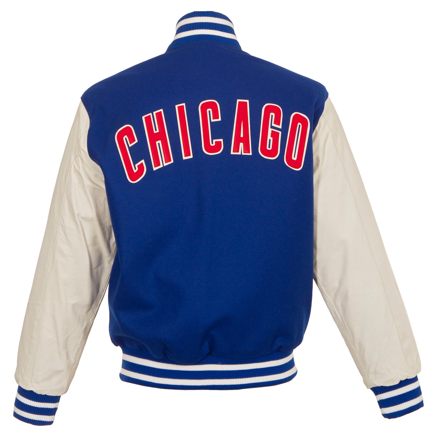 Chicago Cubs Wool and Leather Jacket with Leather Logos