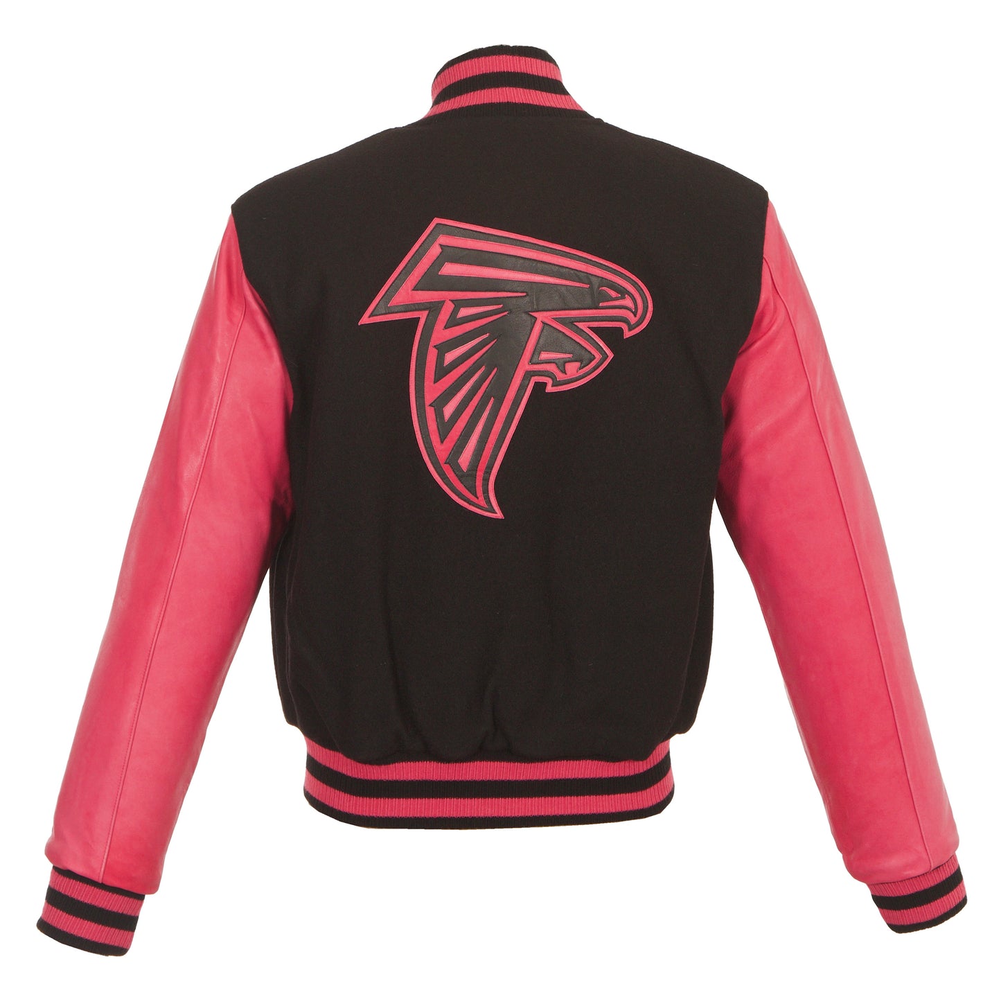 Atlanta Falcons Women's Wool and Leather Jacket with Leather Logos