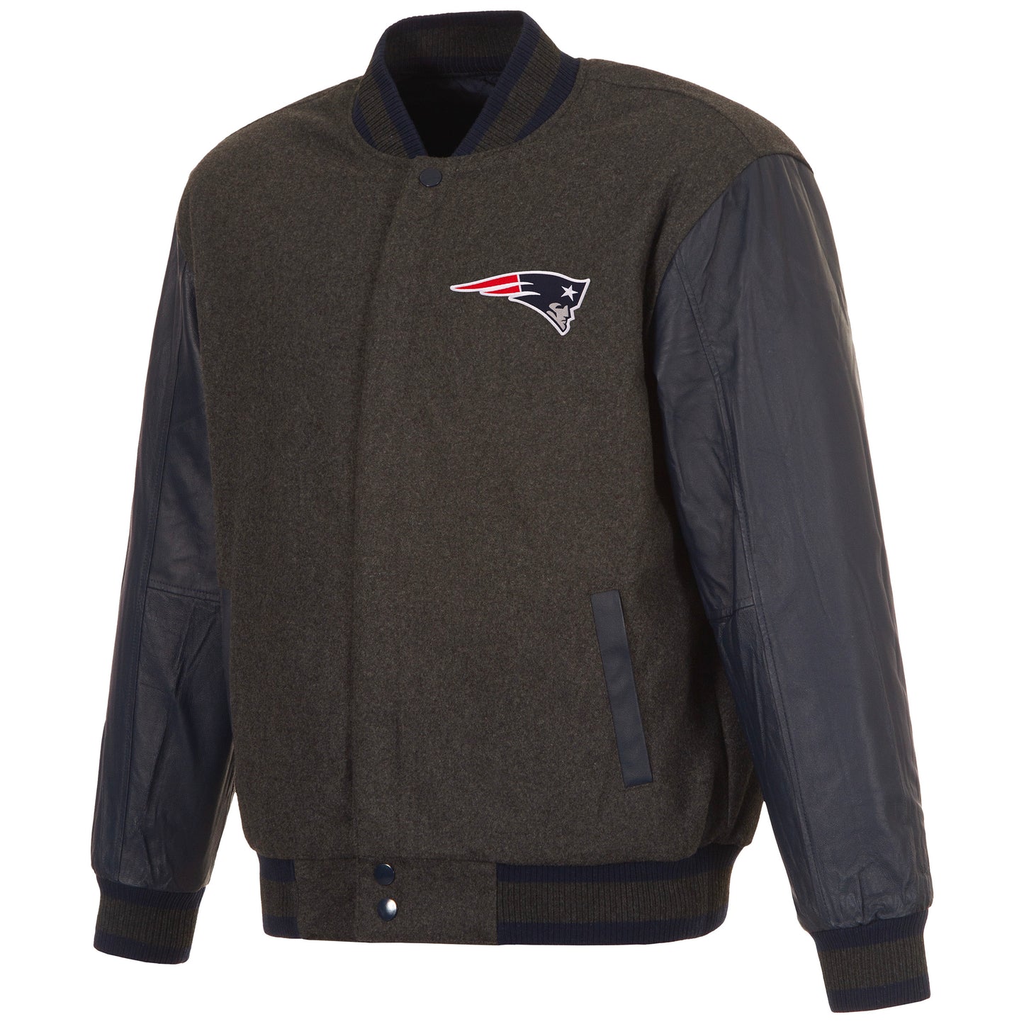 New England Patriots Reversible Wool and Leather Jacket