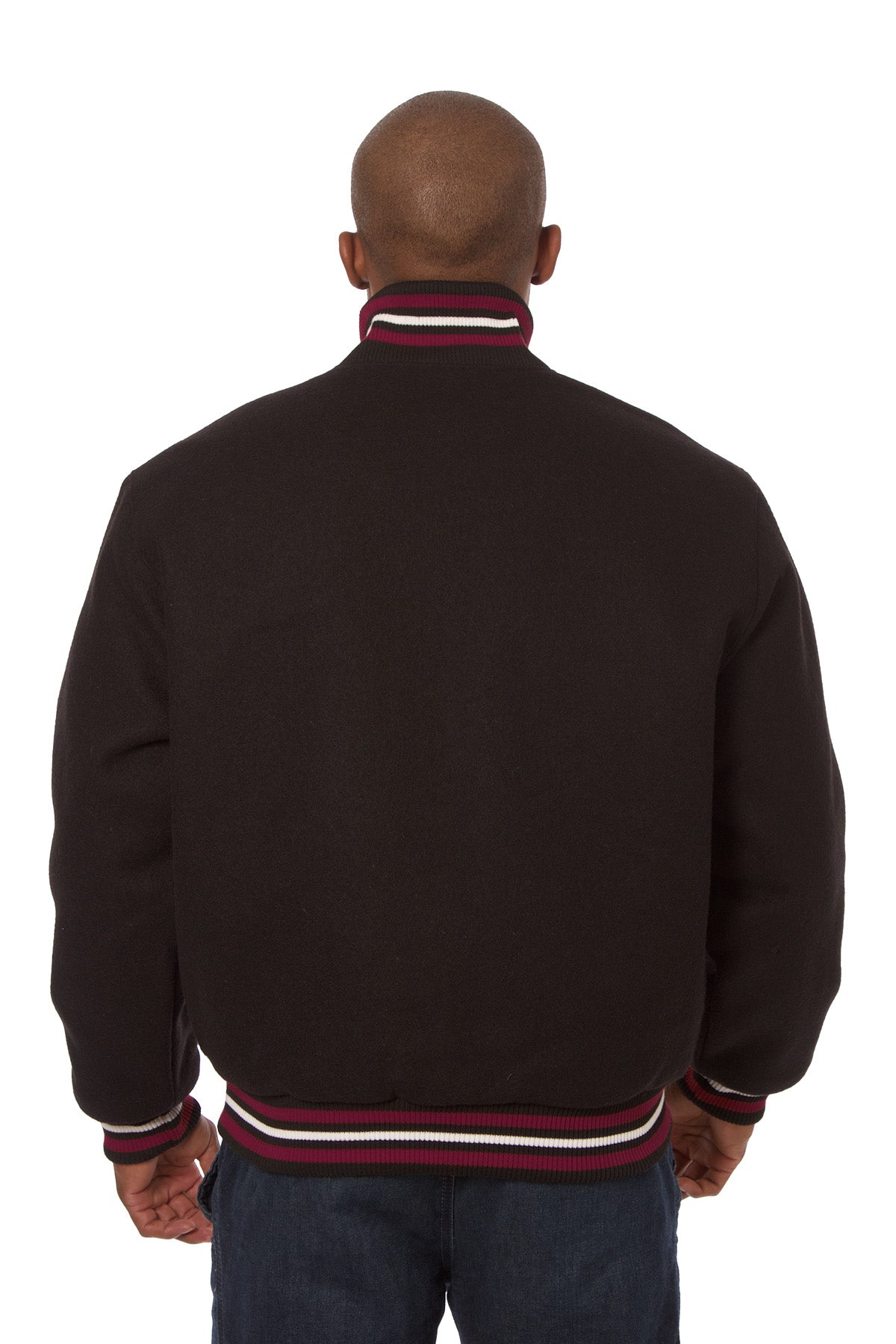 All-Wool Varsity Jacket in Black