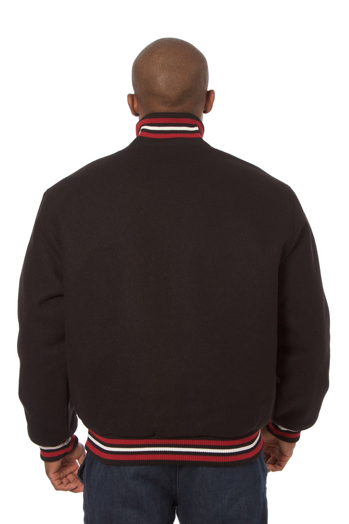 All-Wool Varsity Jacket in Black