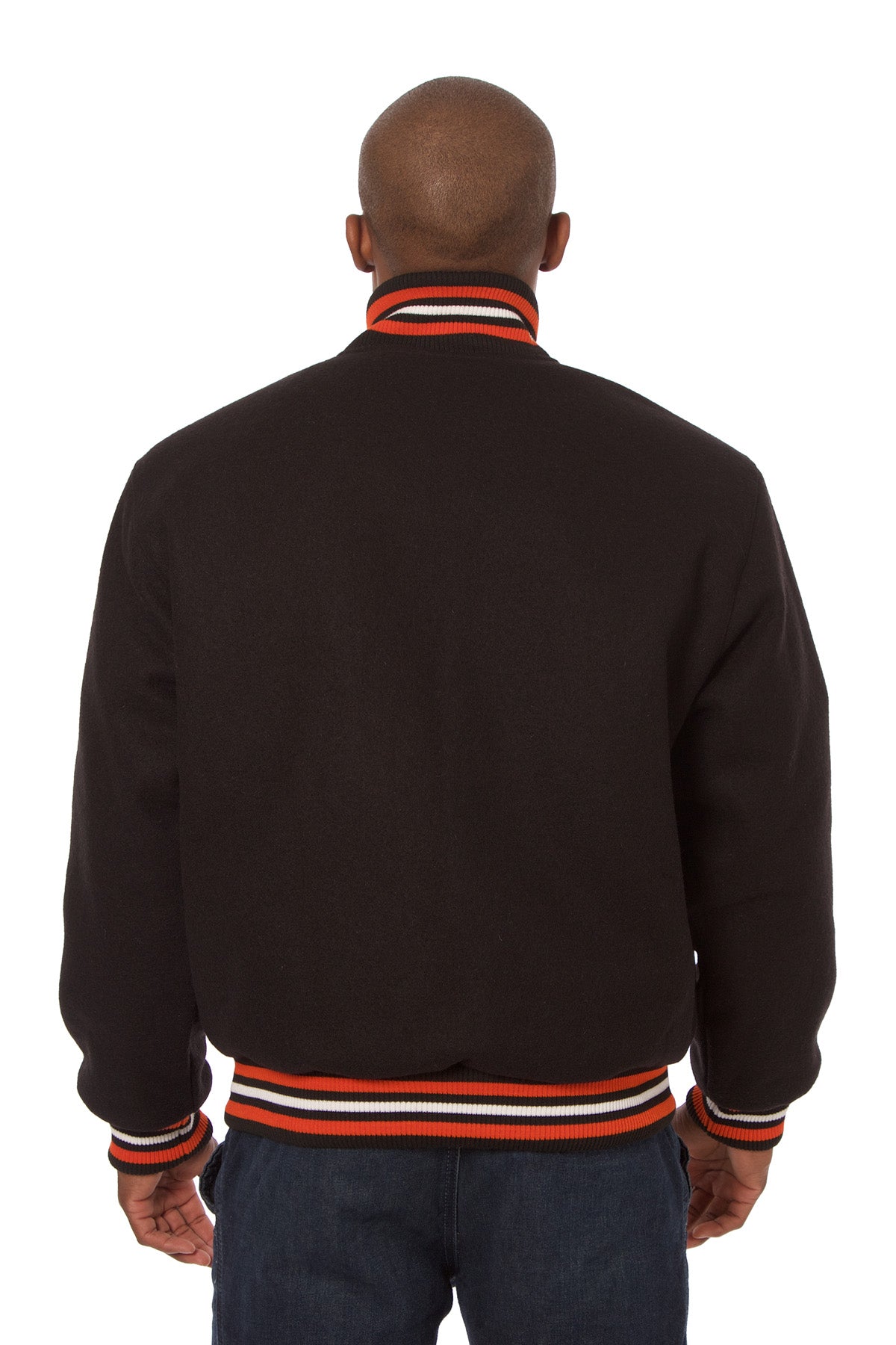 All-Wool Varsity Jacket in Black