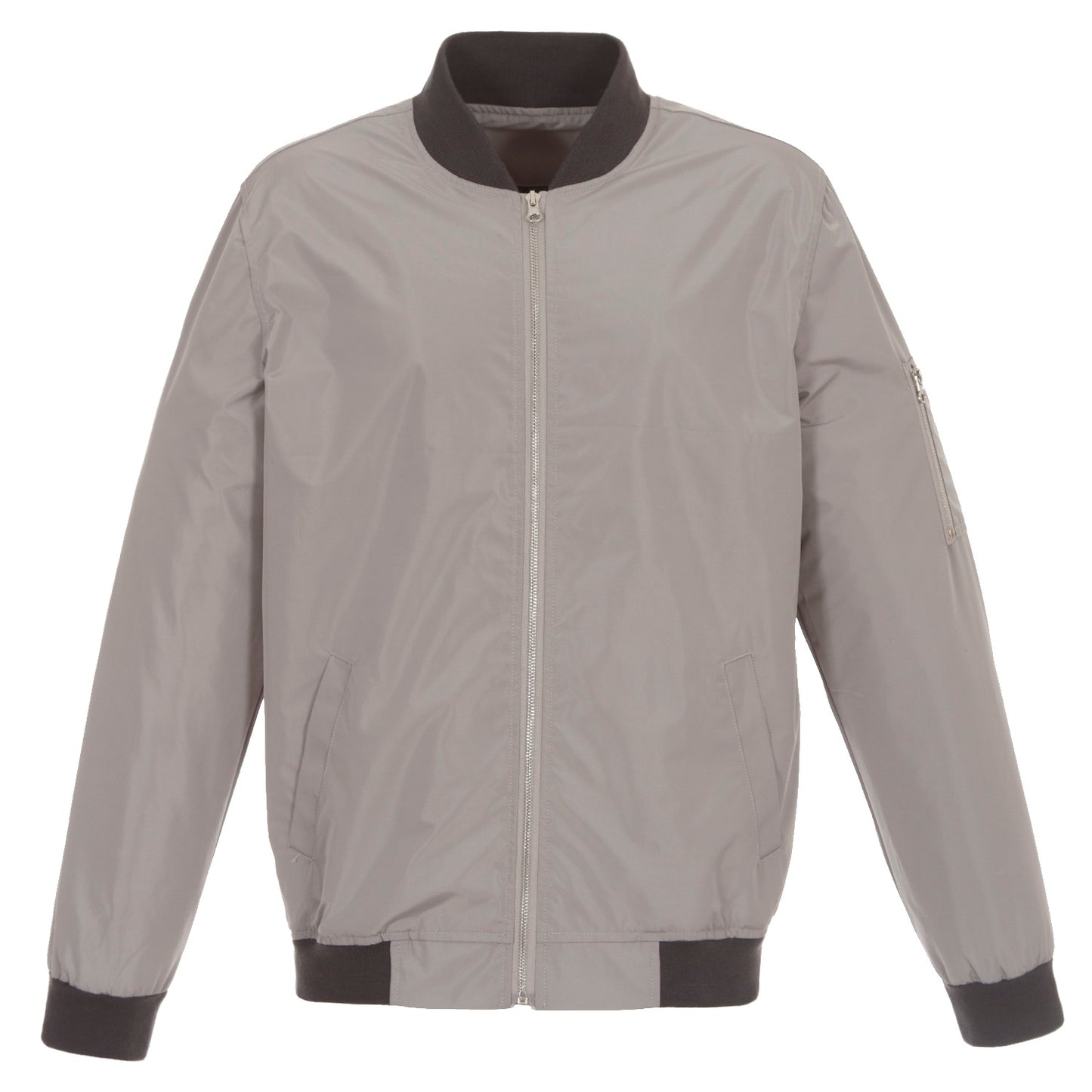 Gray-Charcoal Nylon Bomber