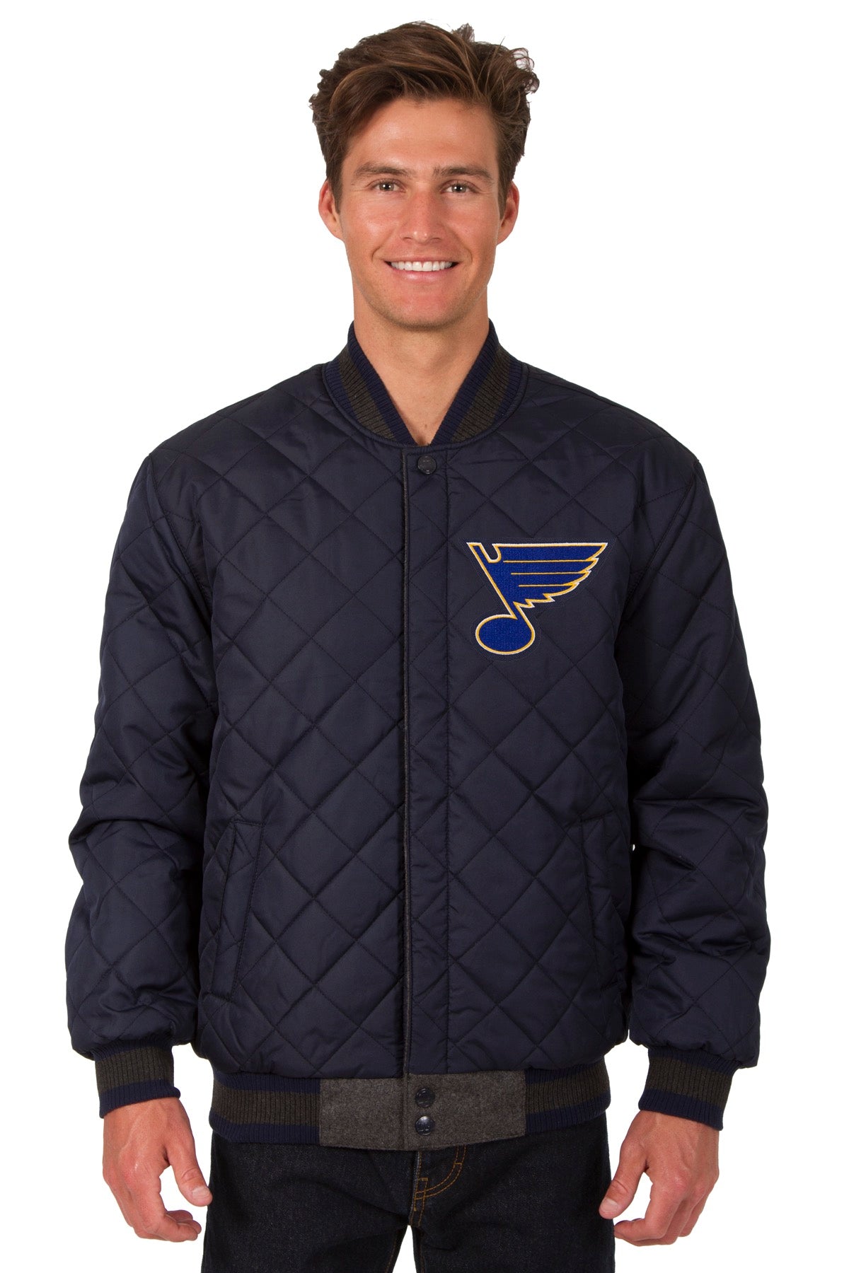 St. Louis Blues Wool and Leather Reversible Jacket