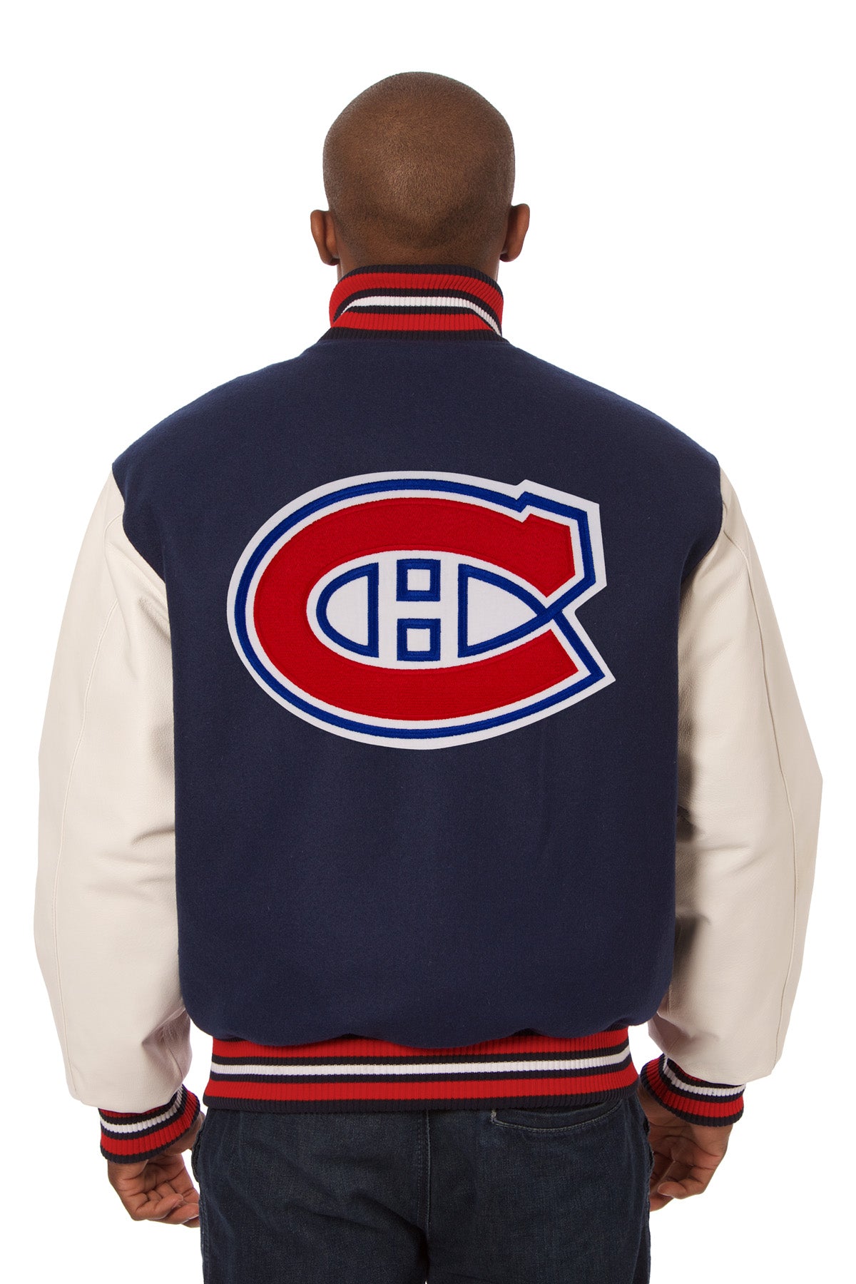 Montreal Canadiens Embroidered Wool and Leather Jacket