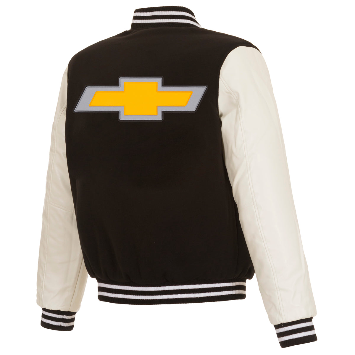 JH Design Las Vegas Raiders Wool & Leather Reversible Jacket w/ Embroidered Logos - Black Medium