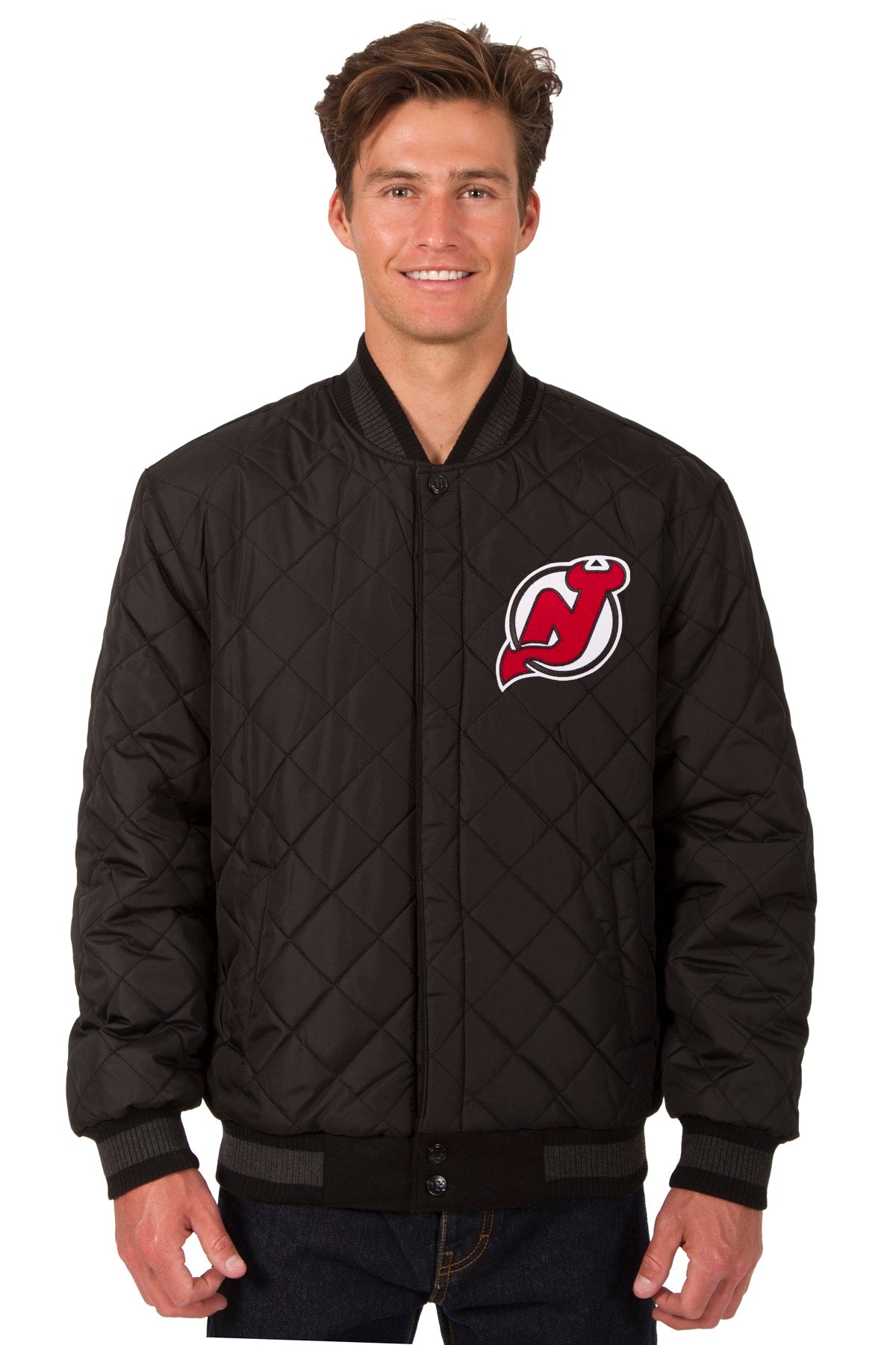 New Jersey Devils Wool and Leather Reversible Jacket