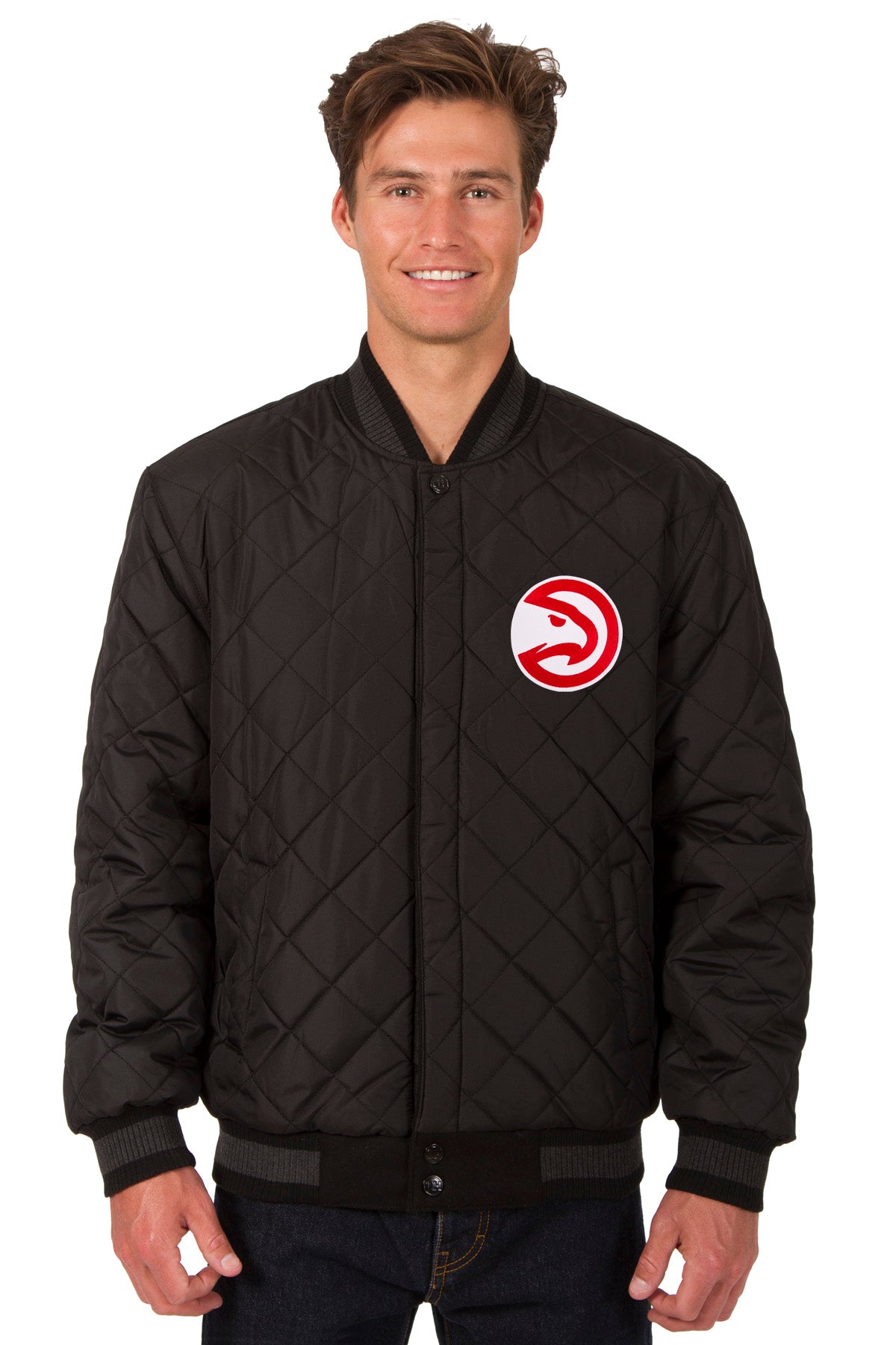 Atlanta Hawks Reversible Wool and Leather Jacket