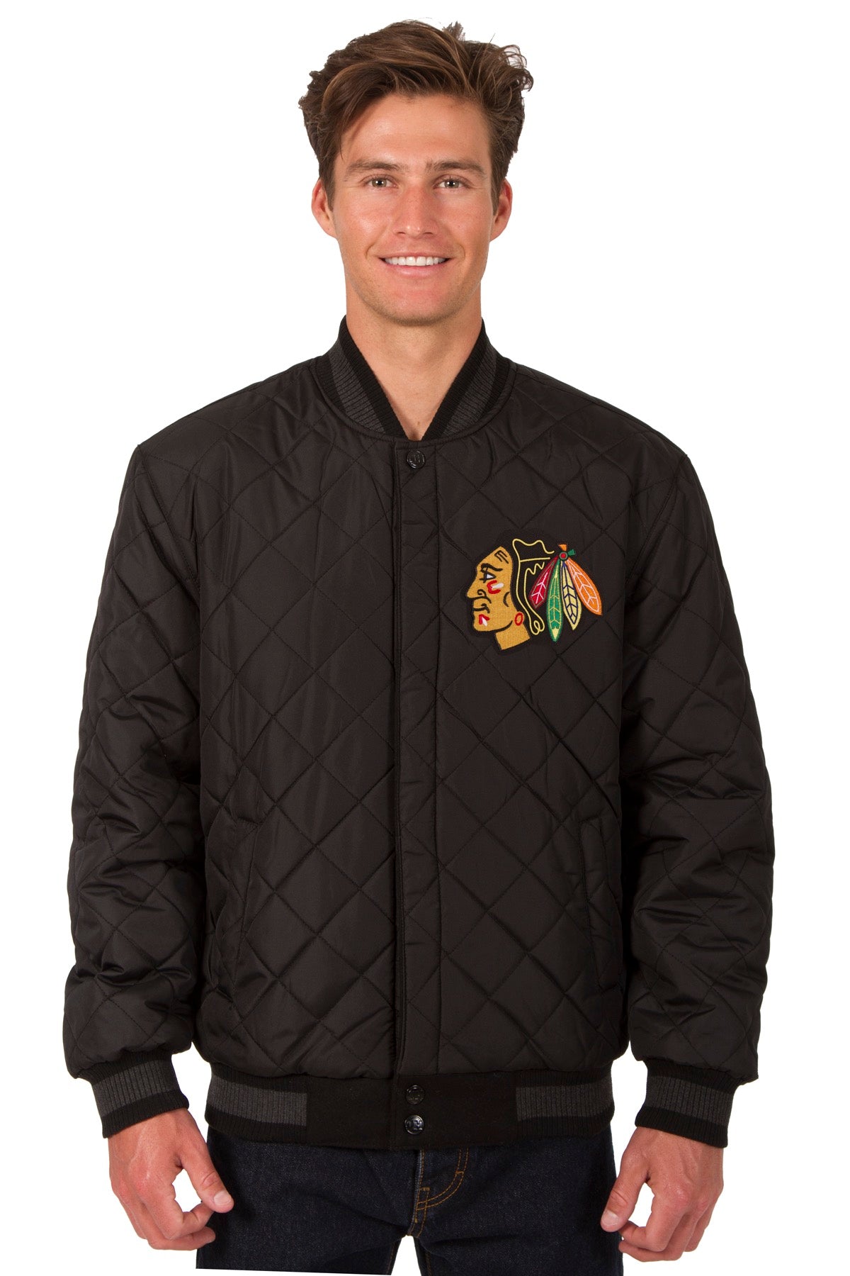 Chicago Blackhawks Wool and Leather Reversible Jacket