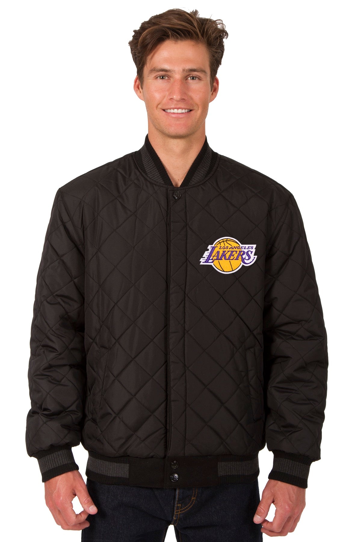 Los Angeles Lakers Reversible Wool and Leather Jacket