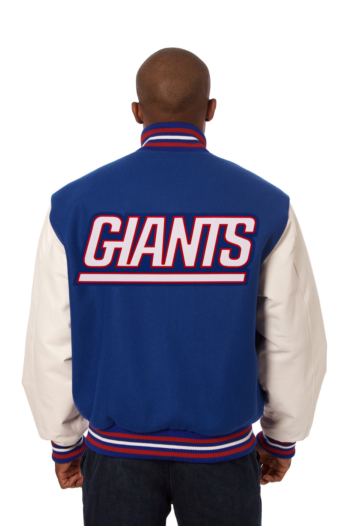 New York Giants Embroidered Wool and Leather Jacket
