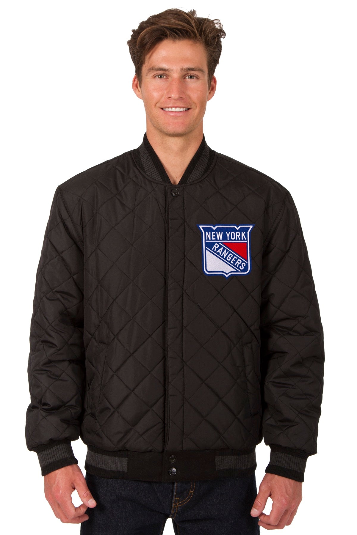 New York Rangers Wool and Leather Reversible Jacket