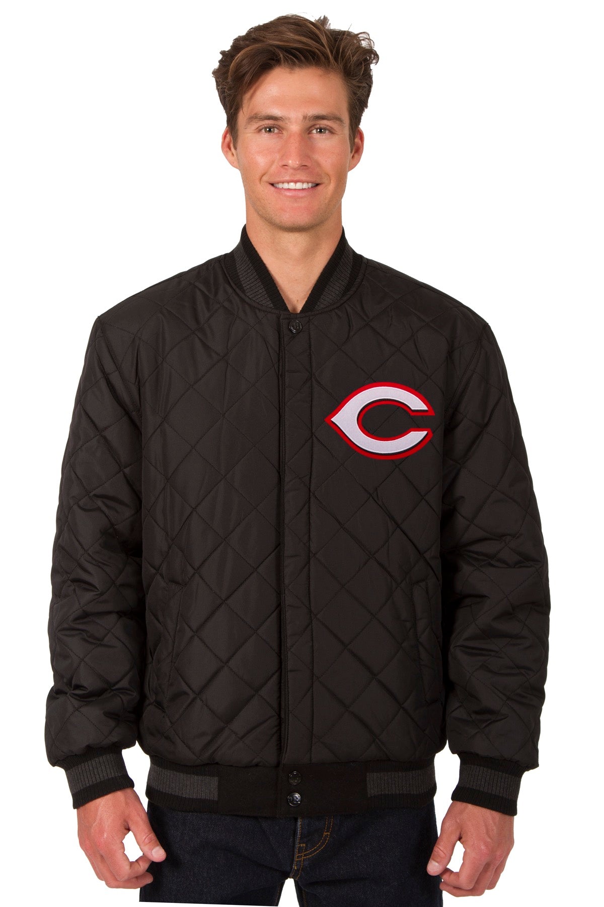 Cincinnati Reds Reversible Wool and Leather Jacket