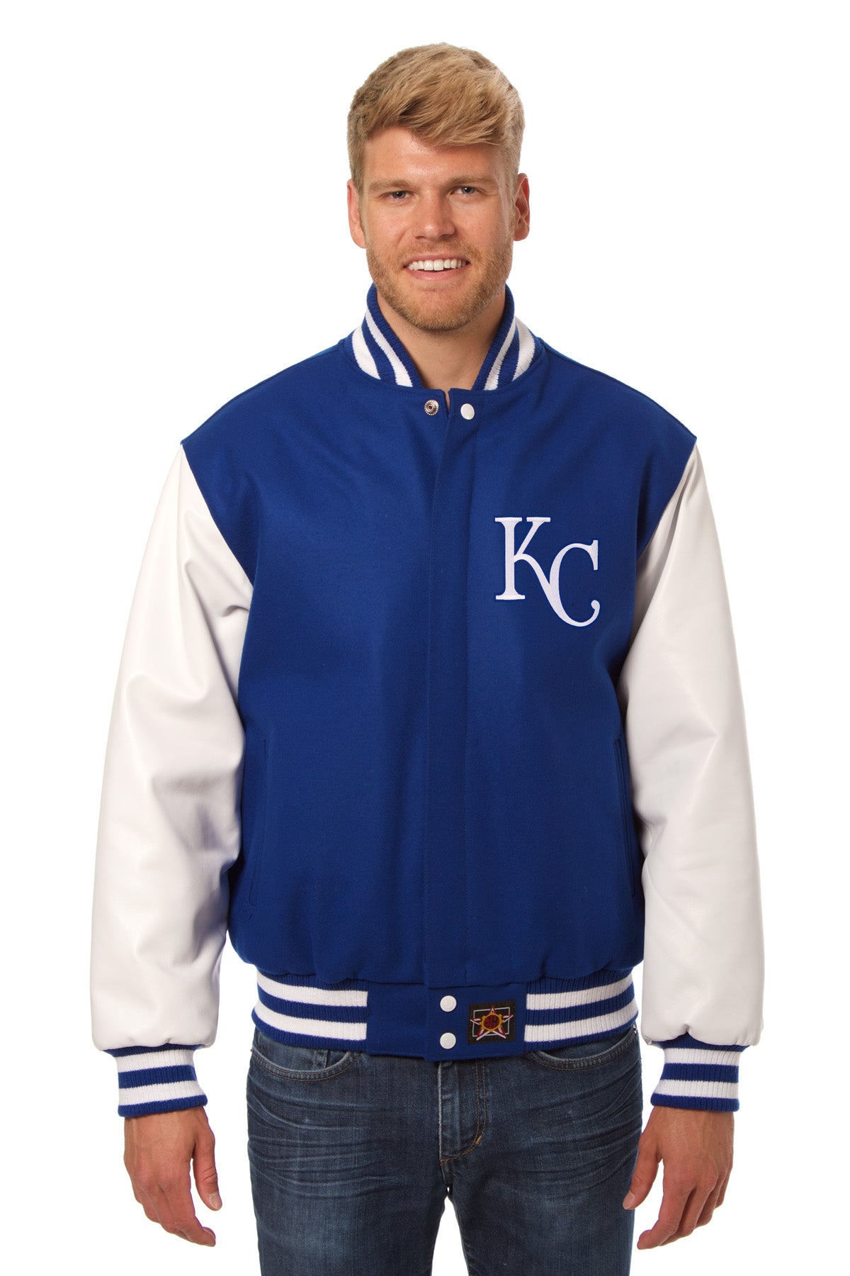 Kansas City Royals Embroidered Wool and Leather Jacket