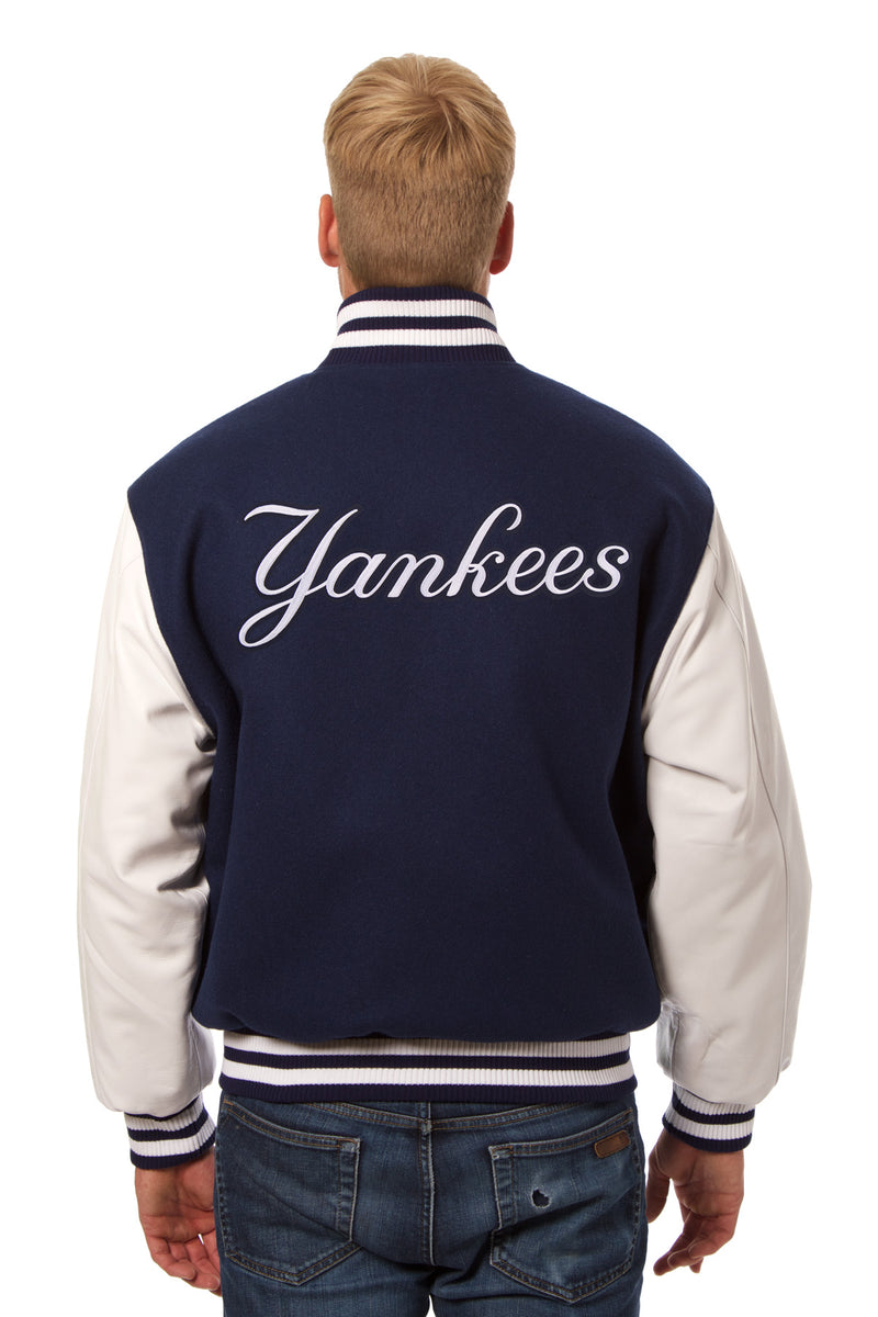 New York Yankees JH Designs Wool / Leather Reversible Jacket