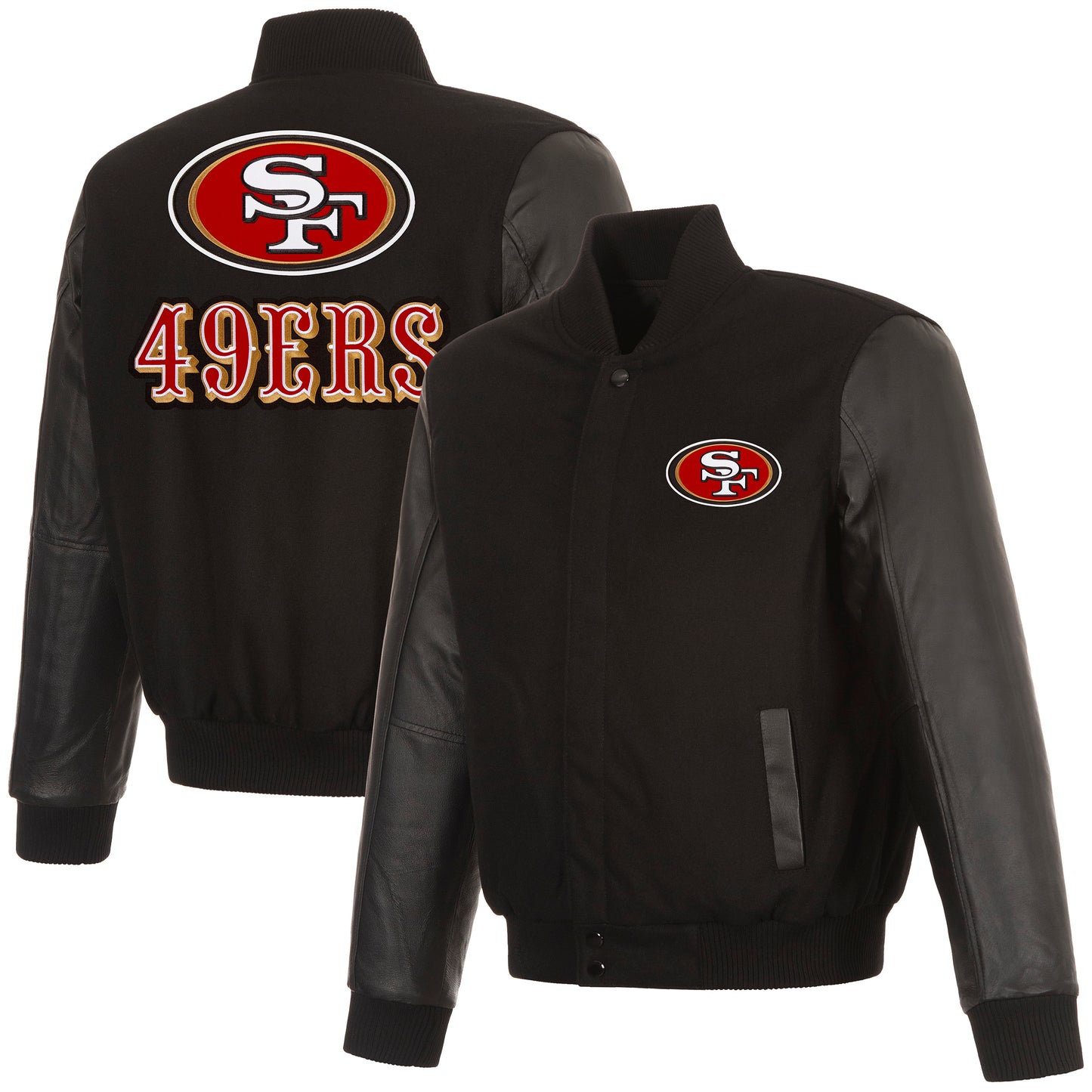 San Francisco 49ers Reversible Wool and Leather Jacket