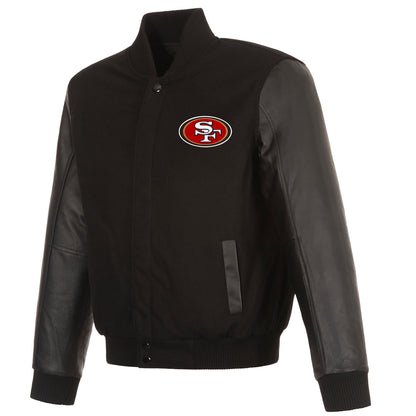 San Francisco 49ers Reversible Wool and Leather Jacket