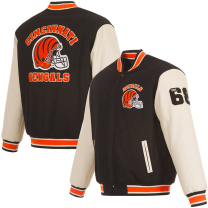 Cincinnati Bengals Reversible Wool Varsity Jacket
