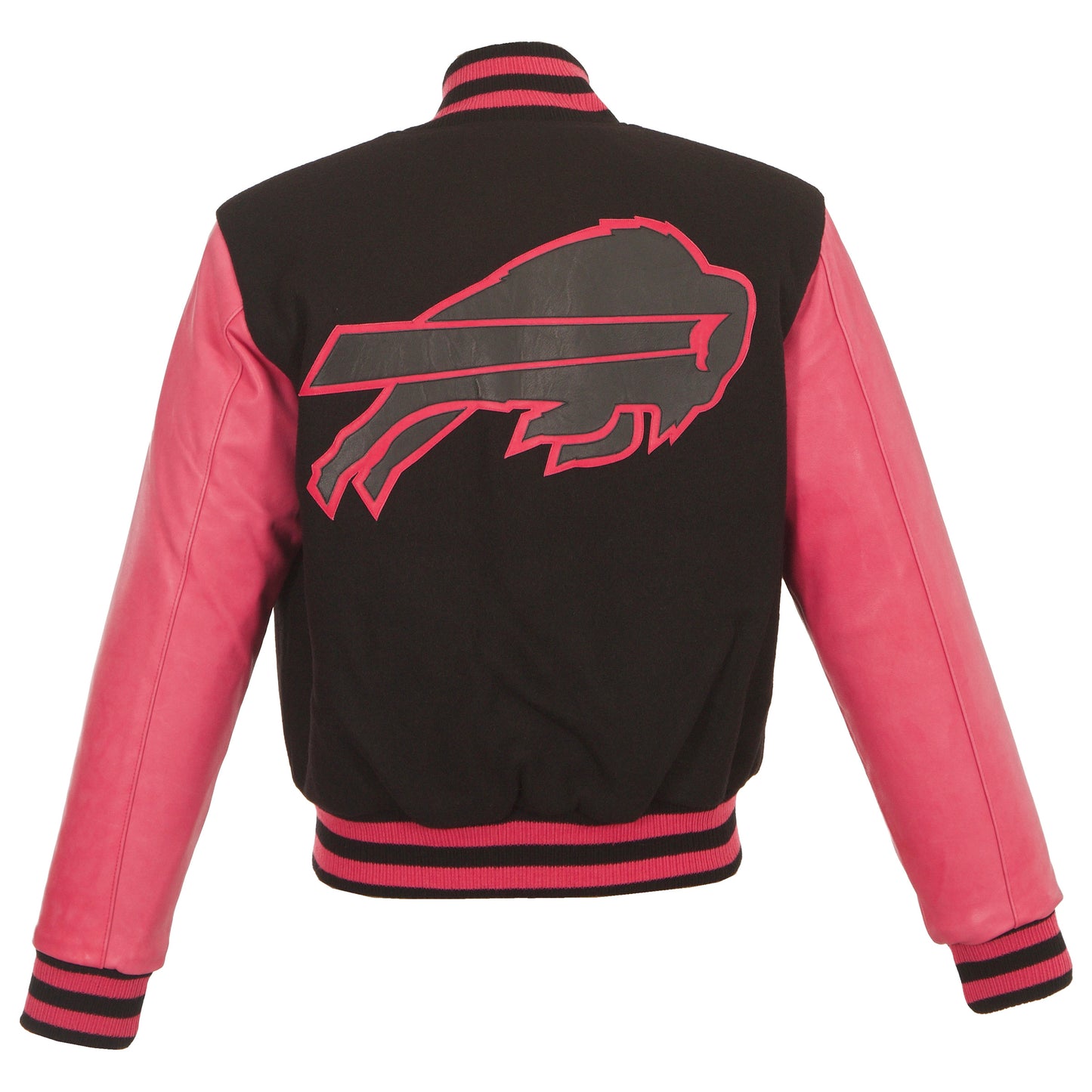 Buffalo Bills Women's Wool and Leather Jacket with Leather Logos