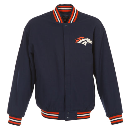 Denver Broncos All Wool Jacket with Leather Logos