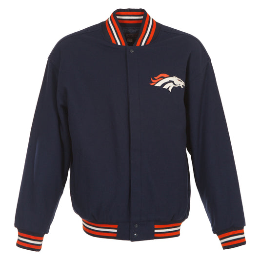 Denver Broncos All Wool Jacket with Leather Logos