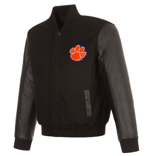 Clemson University Reversible Wool & Leather Jacket