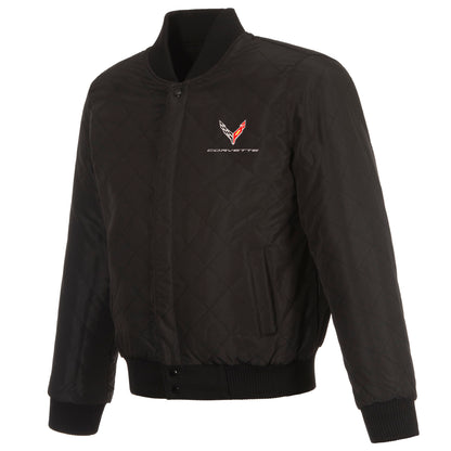 Corvette C8 Reversible Wool and Leather Jacket
