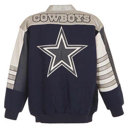 Dallas Cowboys Wool and Leather Jacket with Leather Logos
