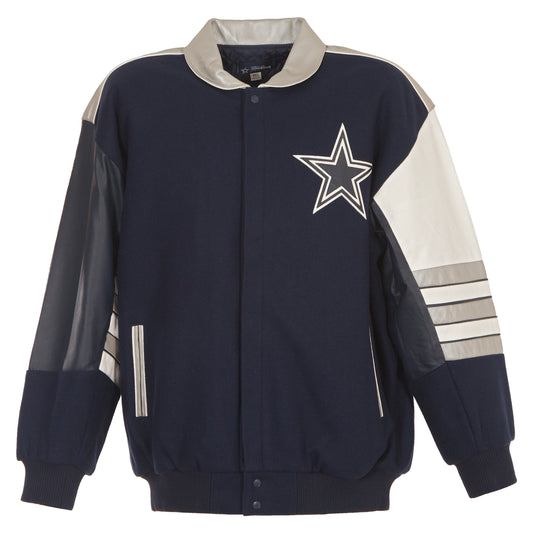Dallas Cowboys Wool and Leather Jacket with Leather Logos