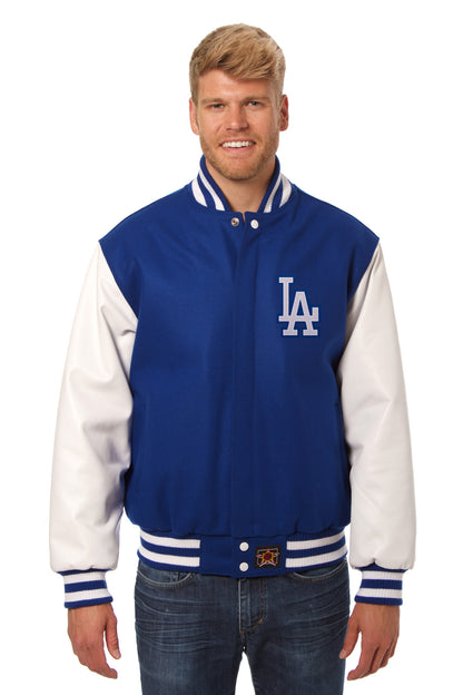 Los Angeles Dodgers Embroidered Wool and Leather Jacket