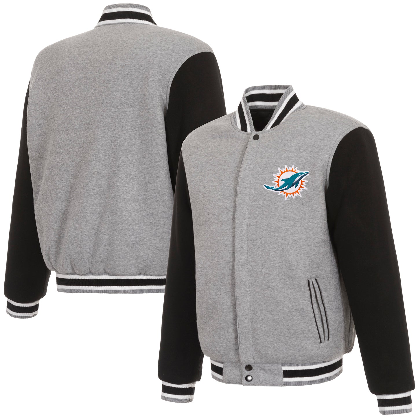 Miami Dolphins Reversible Two-Tone Fleece Jacket