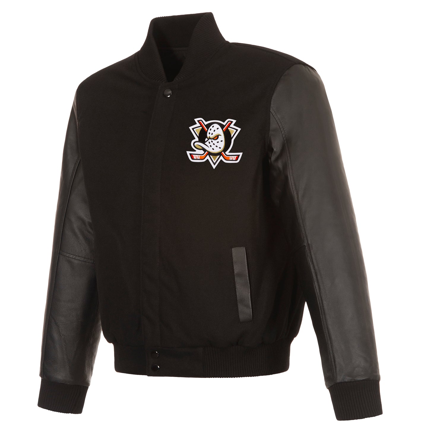 Anaheim Ducks Reversible Wool and Leather Jacket