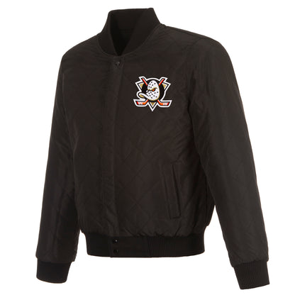 Anaheim Ducks Reversible Wool and Leather Jacket