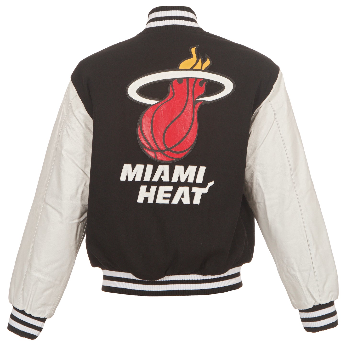 Miami Heat Wool and Leather Jacket with Leather Logos