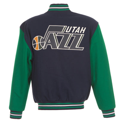 Utah Jazz All Wool Jacket with Leather Logos