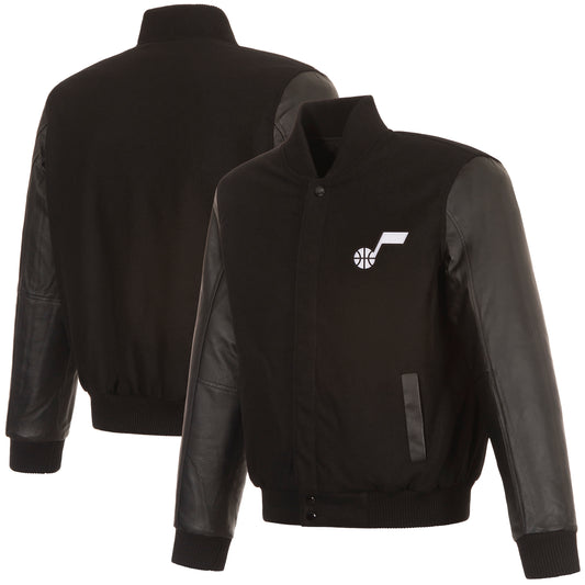 Utah Jazz Reversible Wool and Leather Jacket