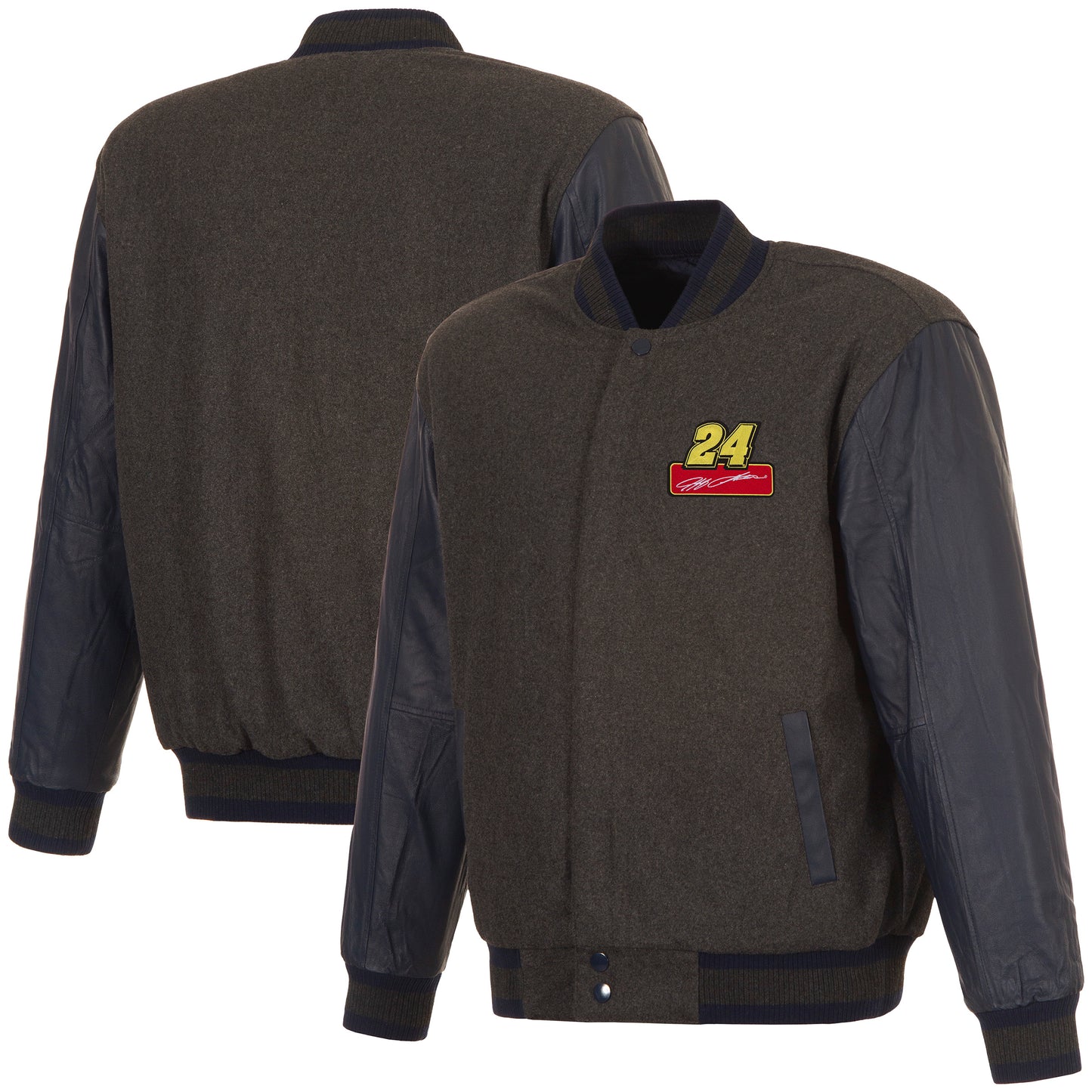 Jeff Gordon Reversible Wool and Leather Jacket