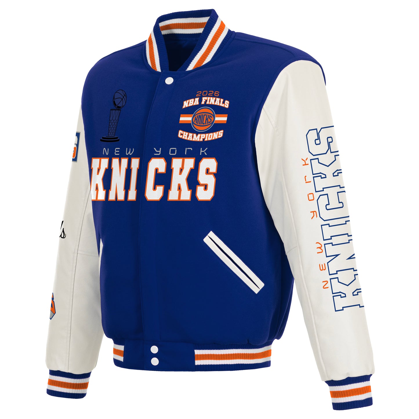 PRE ORDER: New York Knicks 2026 Championship Reversible Varsity Jacket