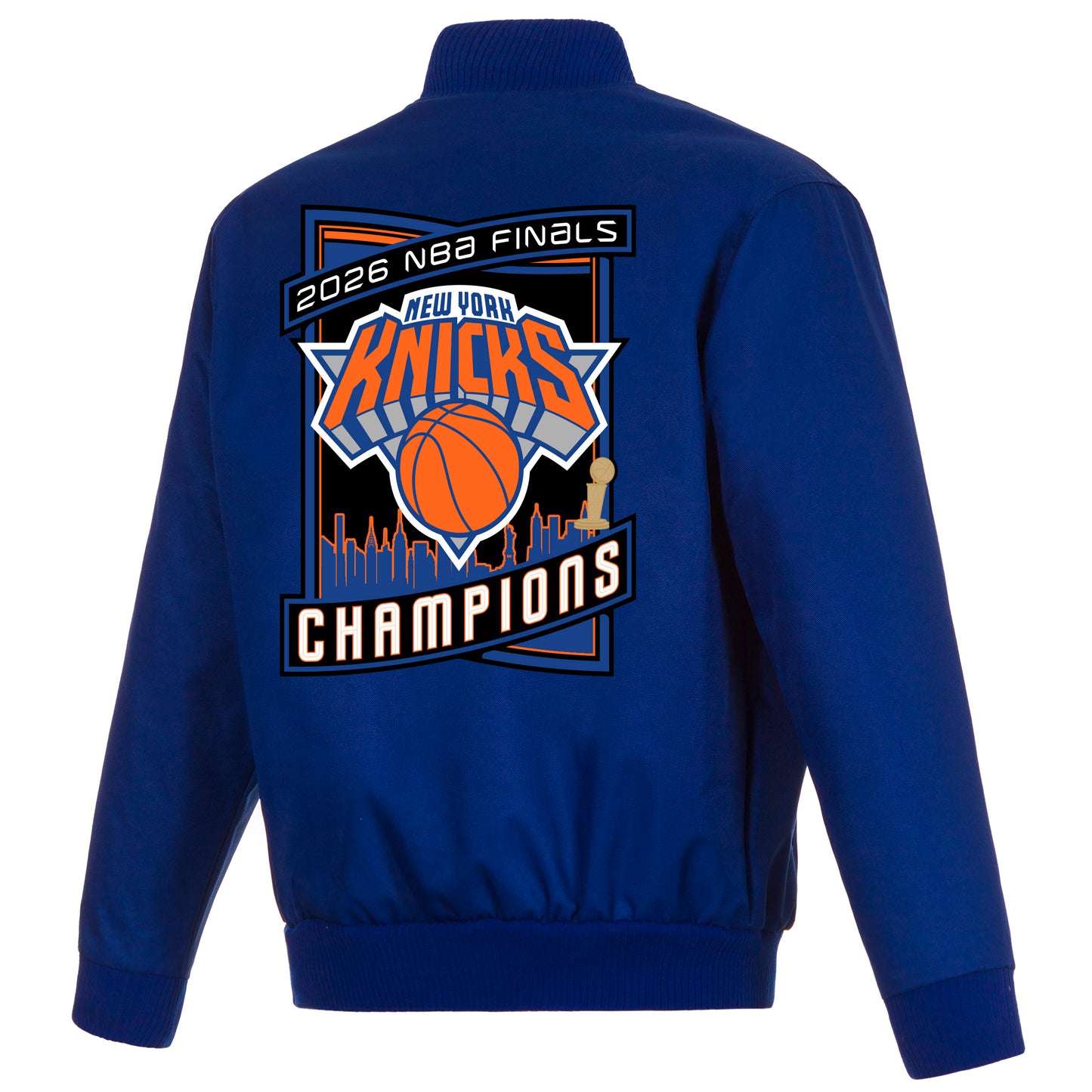 PRE ORDER: New York Knicks 2026 Championship Poly-Twill Jacket