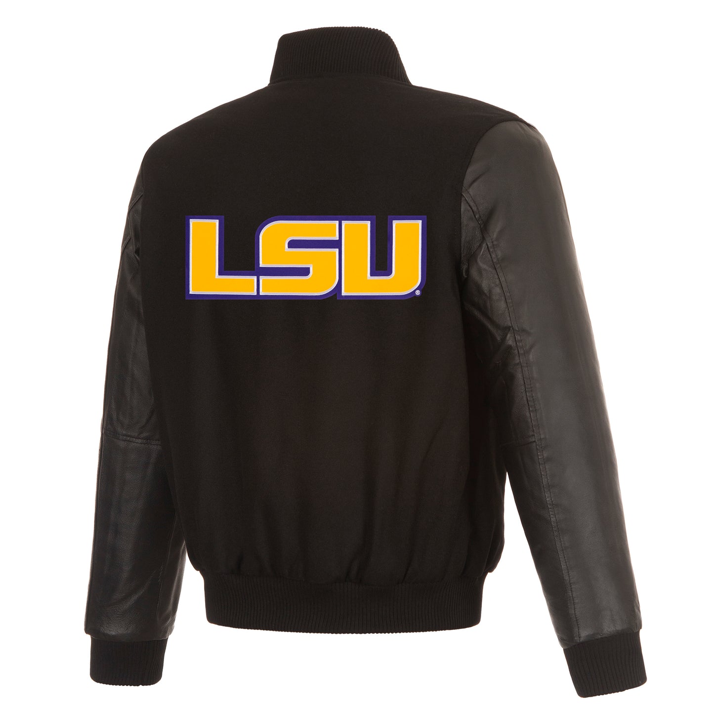 Louisiana State University Reversible Wool and Leather Jacket