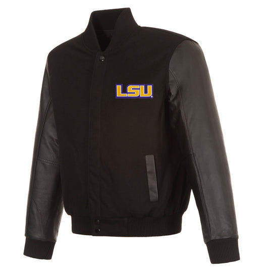 Louisiana State University Reversible Wool and Leather Jacket