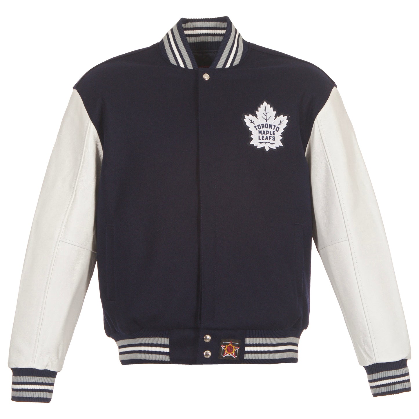 Toronto Maple Leafs Wool and Leather Jacket with Leather Logos