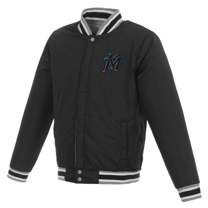 Miami Marlins Reversible Two-Tone Fleece Jacket