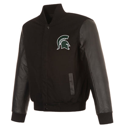 Michigan State University Reversible Wool and Leather Jacket