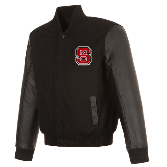 North Carolina State Reversible Wool And Leather Jacket