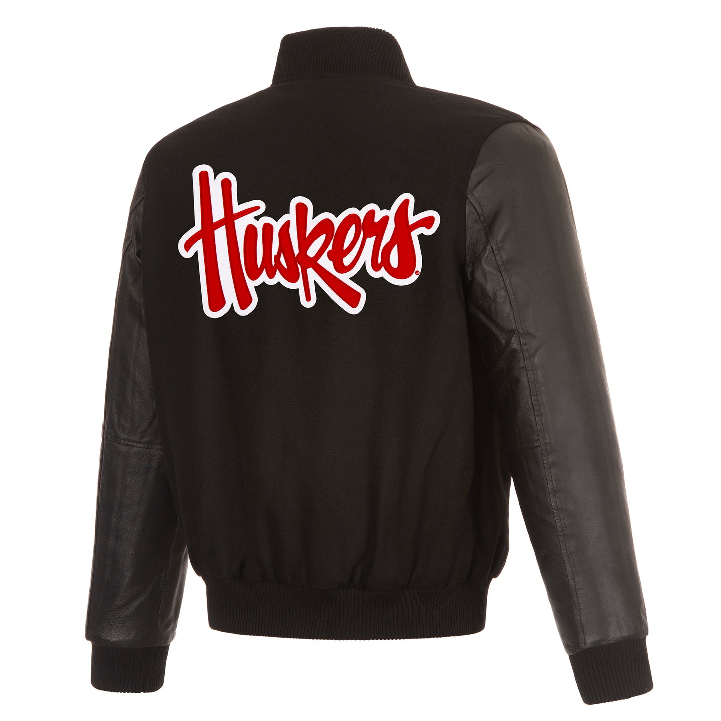 University of Nebraska Reversible Wool and Leather Jacket