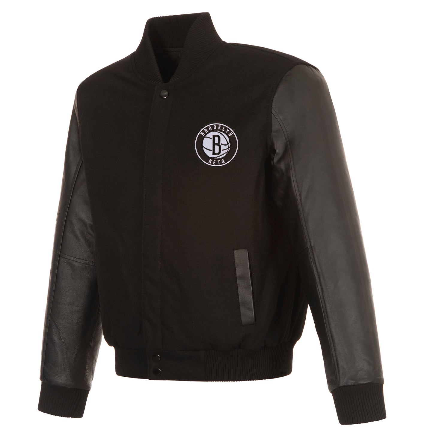 Brooklyn Nets Reversible Wool and Leather Jacket