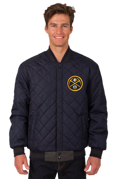 Denver Nuggets Reversible Wool and Leather Jacket